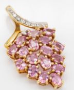 An 18ct Gold Padparadscha Sapphire & Diamond Necklace Pendant