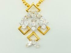 A Hallmarked Kutchinsky 18ct Gold & Diamond Pendant Necklace