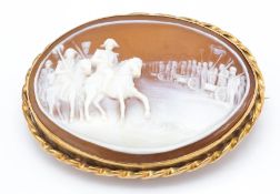 9ct Gold Cameo Brooch - Duke of Wellington Battle Field Review