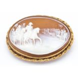 9ct Gold Cameo Brooch - Duke of Wellington Battle Field Review