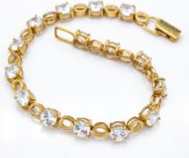 9ct Gold & Zircon Bracelet