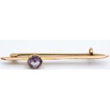 Victorian 9ct Gold & Amethyst Knife Bar Booch