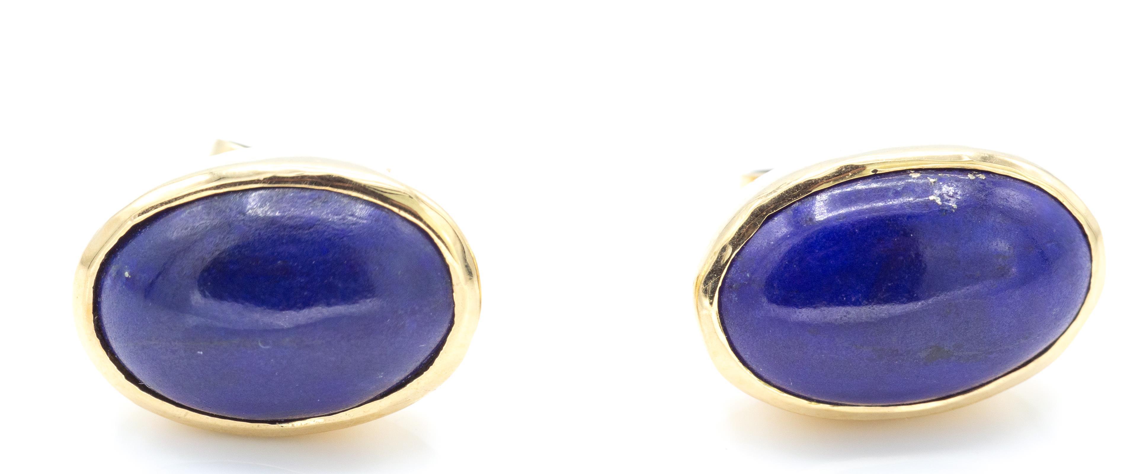A Pair of Gold & Lapis Lazuli Earrings