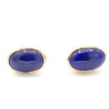 A Pair of Gold & Lapis Lazuli Earrings