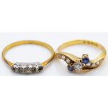 An Antique 18ct Sapphire & Diamond Ring