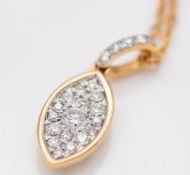 18ct Rose Gold and Diamond Pendant & Necklace Chain