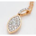 18ct Rose Gold and Diamond Pendant & Necklace Chain