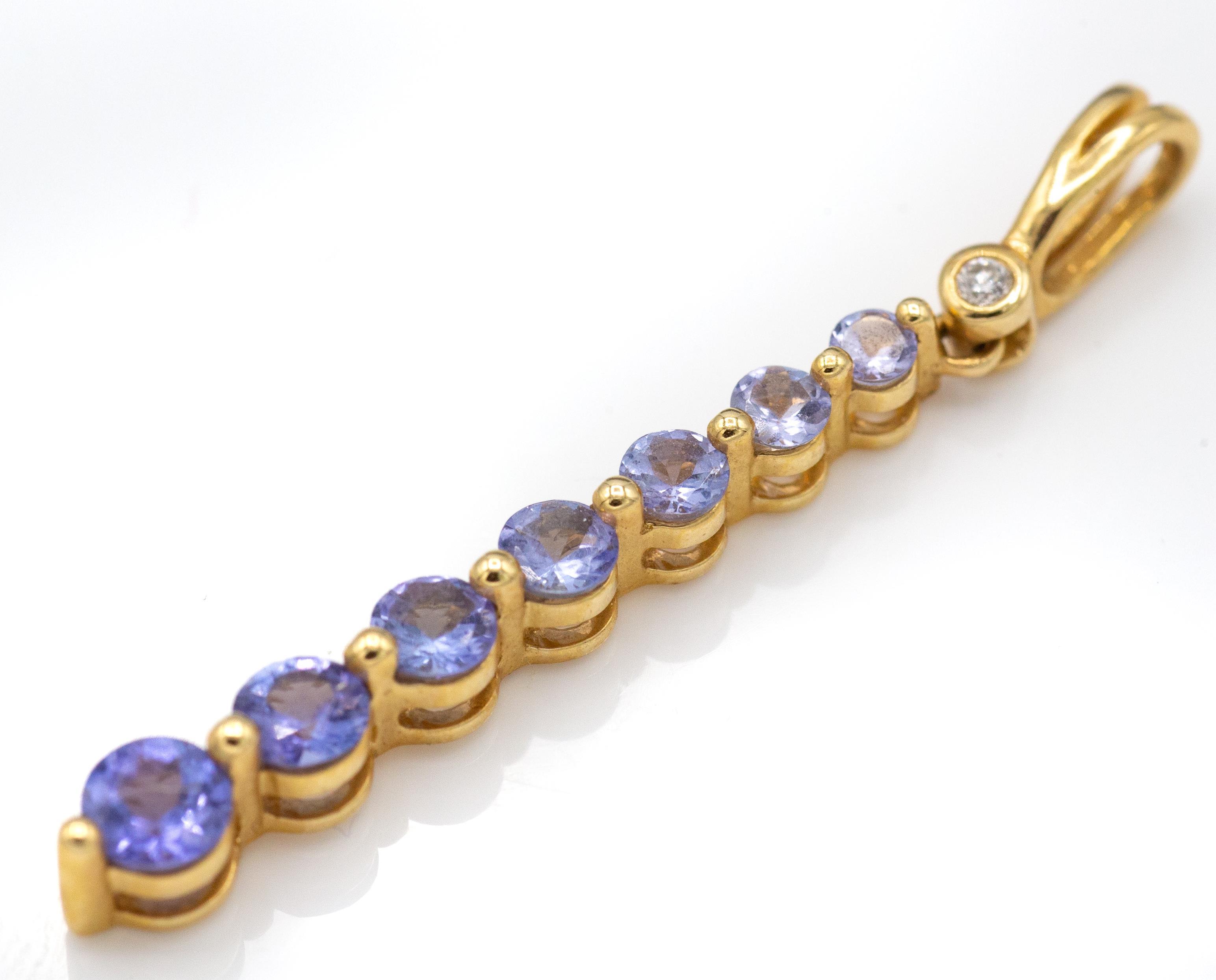 14ct Gold Tanzanite & Diamond Necklace Pendant