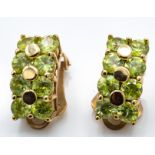 A Pair of 9ct Gold Sphene Ear Clips