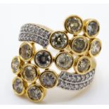 Lorique Hallmarked 18ct Gold Fancy Colour Diamond Ring