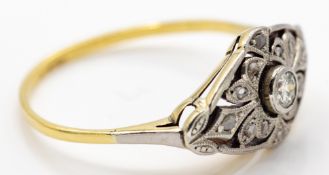 Art Deco Gold & Platinum Plaque Ring