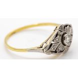 Art Deco Gold & Platinum Plaque Ring