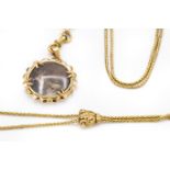 An 18ct Gold French Long Chain Sautoir Locket Pendant Necklace