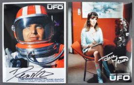 GERRY ANDERSON'S UFO - TWO AUTOGRAPHED PHOTOGRAPHS