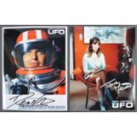 GERRY ANDERSON'S UFO - TWO AUTOGRAPHED PHOTOGRAPHS