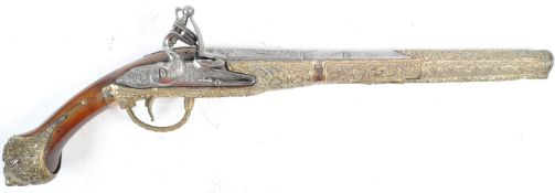 ANTIQUE TURKISH OTTOMAN EMPIRE FLINTLOCK PISTOL