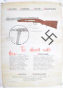 SCARCE ORIGINAL WWII WEAPONS TRAINING STEYR MACHINE GUN 1943 POSTER