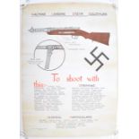 SCARCE ORIGINAL WWII WEAPONS TRAINING STEYR MACHINE GUN 1943 POSTER