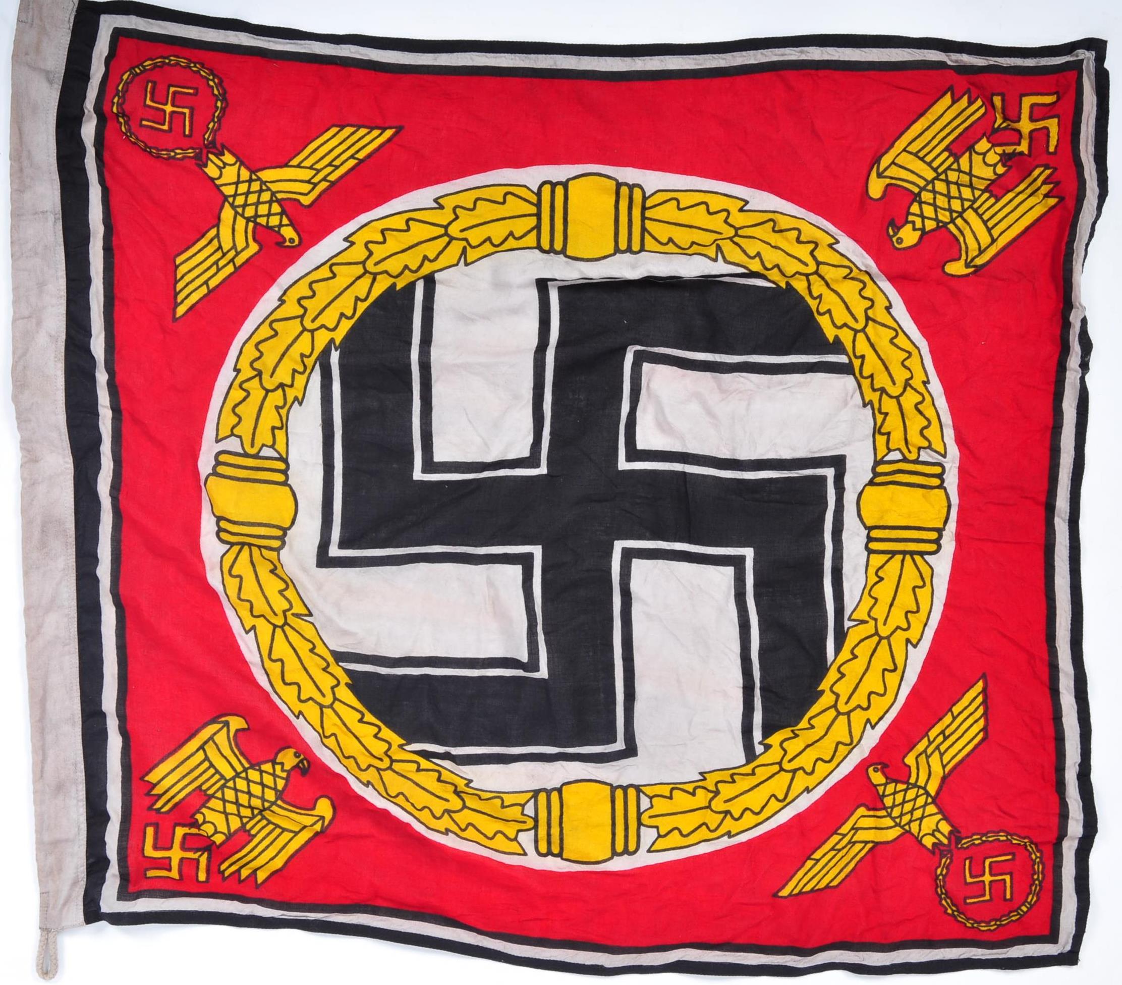 WWII SECOND WORLD WAR FUHRER STANDARD LINEN FLAG