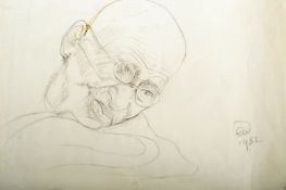 CLARE WINSTEN (1894-1989) - MAHATMA GANDHI - ORIGINAL SKETCH ON PAPER