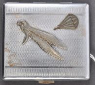 UNUSUAL WWII ERA SILVER PLATE POLISH CIGARETTE CASE