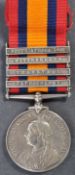 SECOND BOER WAR - QUEEN'S SOUTH AFRICA MEDAL & 4 CLASPS