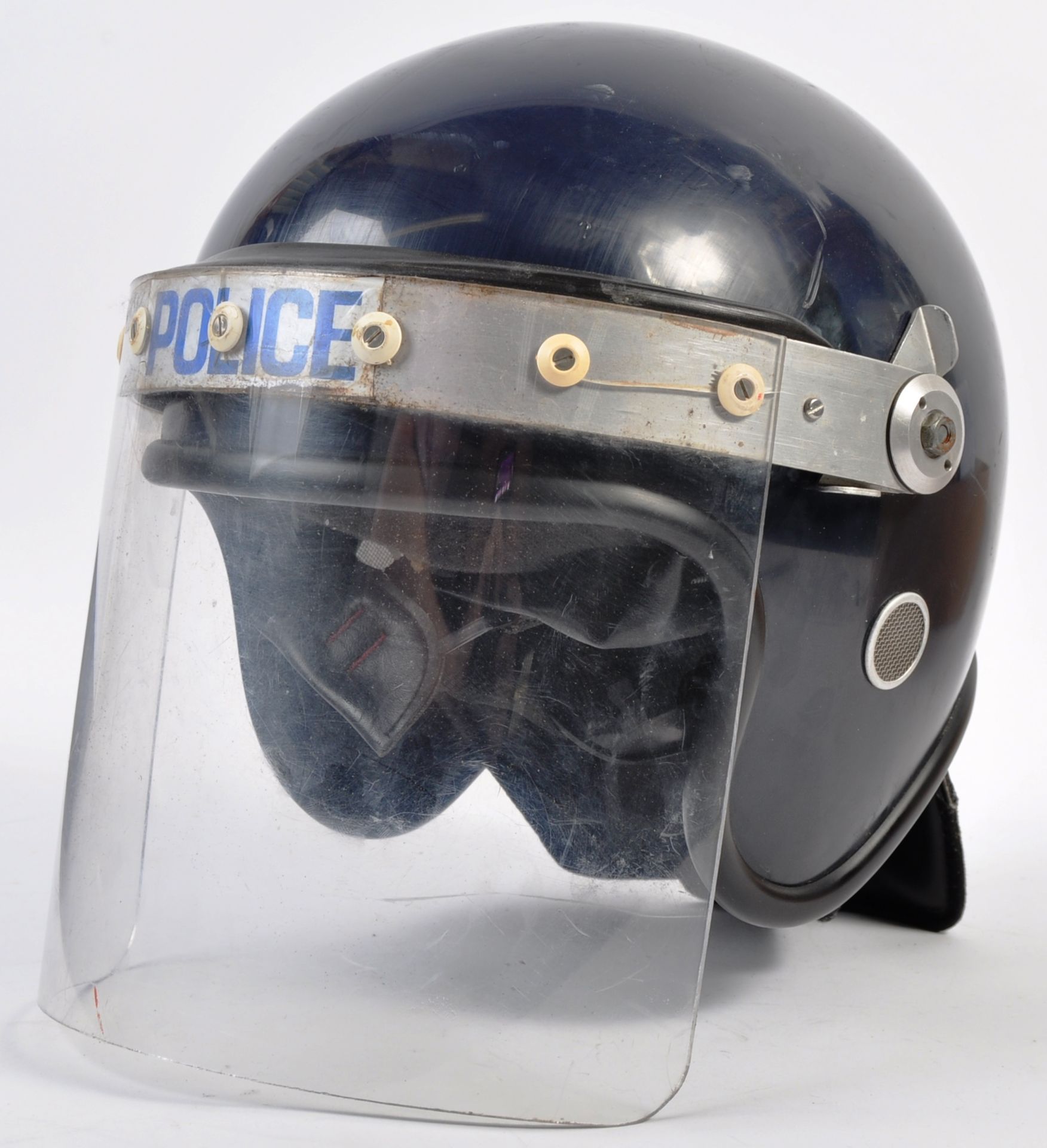 ORIGINAL VINTAGE 1980'S POLICE RIOT CONTROL UNIFORM HELMET