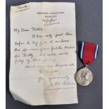 SPECIMEN GEORGE V 1935 JUBILEE MEDAL & LETTER