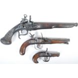 COLLECTION OF REPLICA REENACTMENT FLINTLOCK PISTOLS