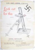 SCARCE ORIGINAL WWII WEAPONS TRAINING HEAVY MORTAR 1943 POSTER