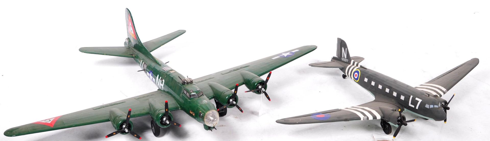 TWO WWII SECOND WORLD WAR BRITISH AND USA MODEL FIGHTER PLANES