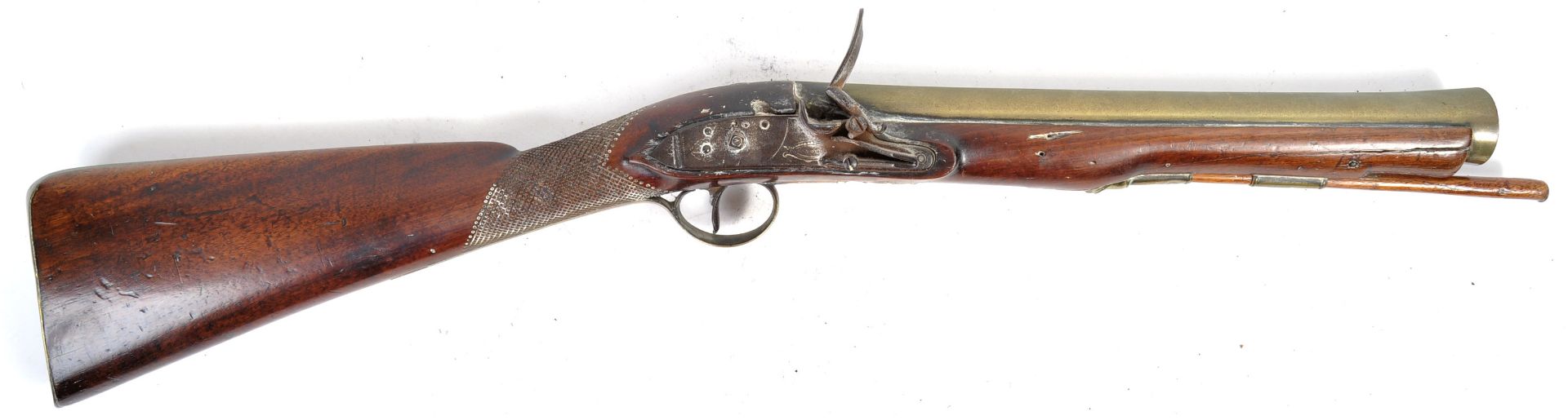 RARE 18TH CENTURY FLINTLOCK BLUNDERBUSS BY SANDERS OF LONDON