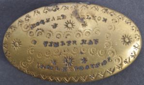 EARLY 20TH CENTURY COAL MINERS BRASS TOBACCO TIN
