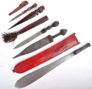 COLLECTION OF AFRICAN TRIBAL DAGGERS AND WEAPONS