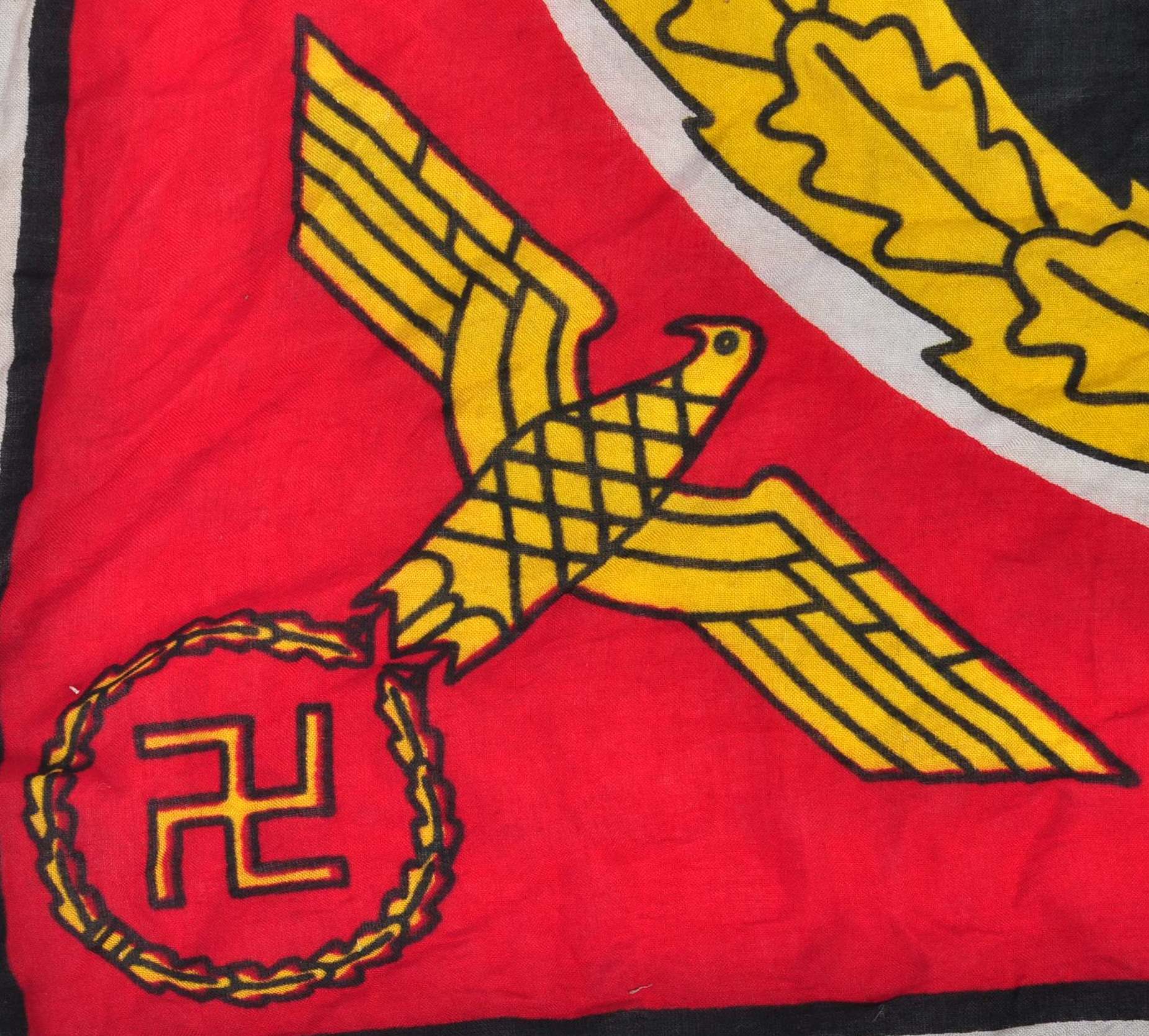 WWII SECOND WORLD WAR FUHRER STANDARD LINEN FLAG - Image 2 of 7