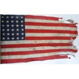 LARGE ORIGINAL WWII US ARMY / NAVY SHIP'S FLAG