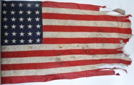LARGE ORIGINAL WWII US ARMY / NAVY SHIP'S FLAG