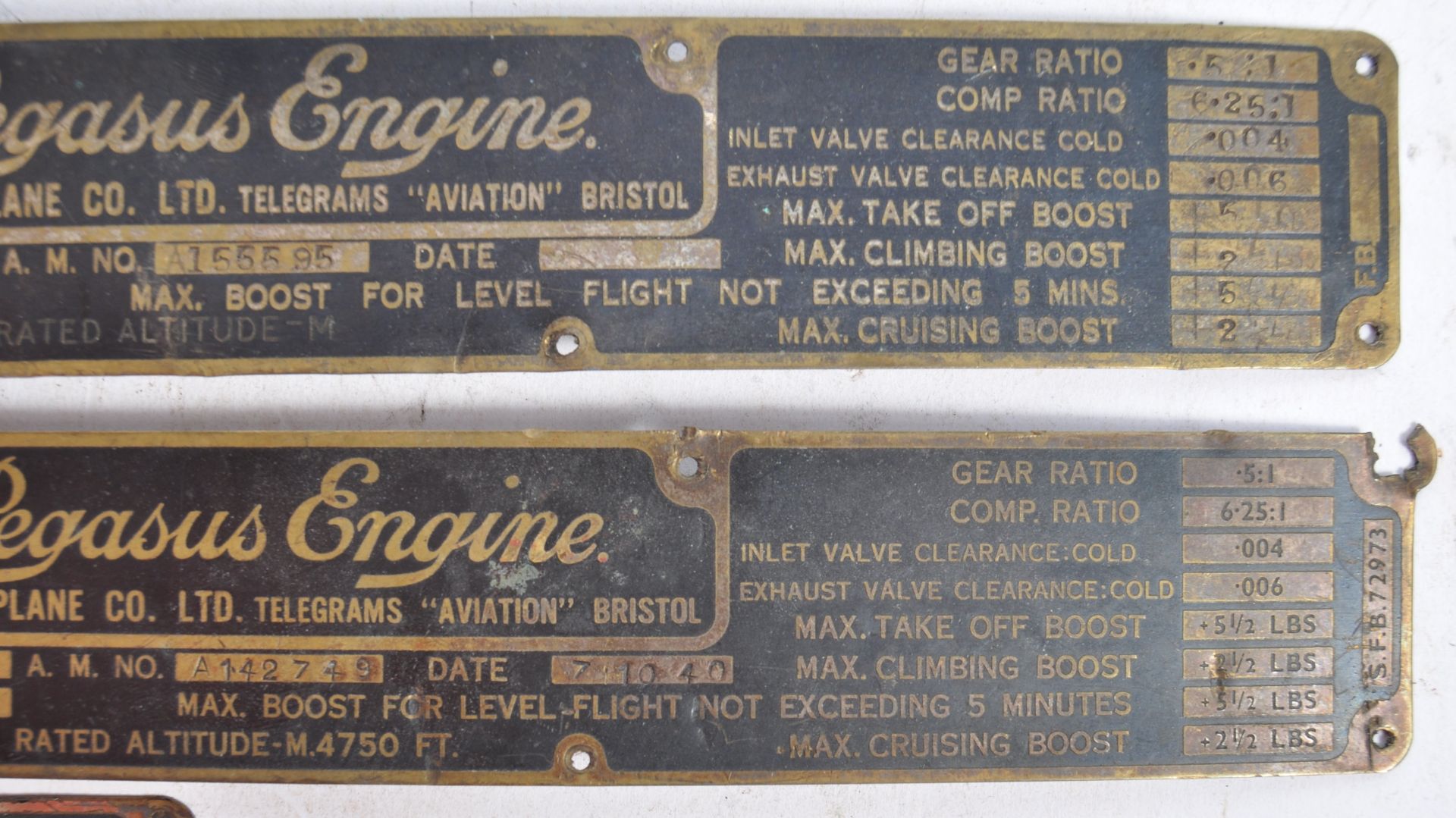 COLLECTION OF WWII PERIOD BRISTOL AEROPLANE CO PLAQUES - Image 3 of 5