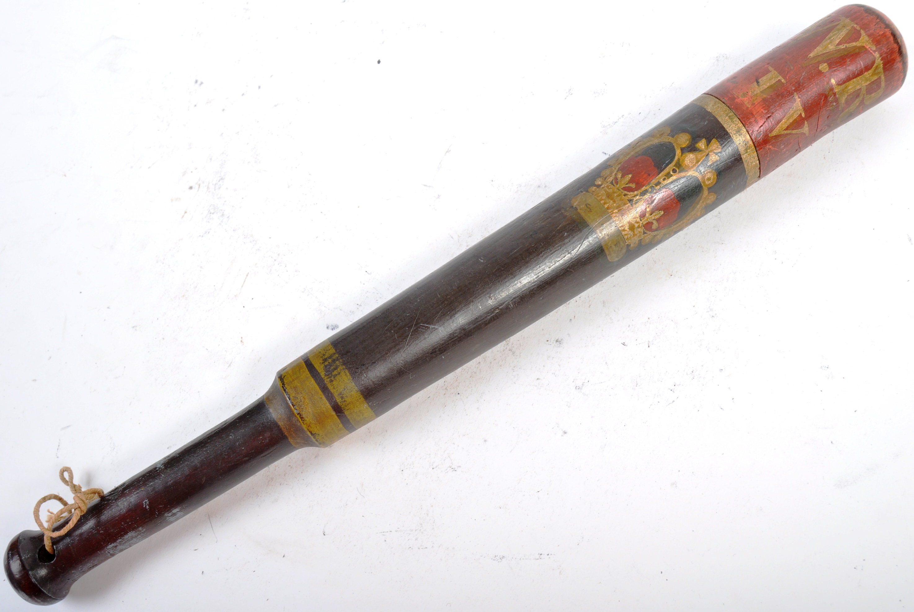 ANTIQUE WILLIAM IV PAINTED POLICE TRUNCHEON