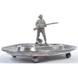 19TH CENTURY BOER WAR SILVER PLATED FIGURAL INKWELL