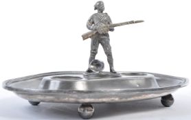19TH CENTURY BOER WAR SILVER PLATED FIGURAL INKWELL