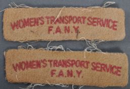 WWII SECOND WORLD WAR ' FANY TRANSPORT SERVICE ' TITLES