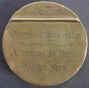 EARLY 20TH CENTURY BRASS TOBACCO TIN