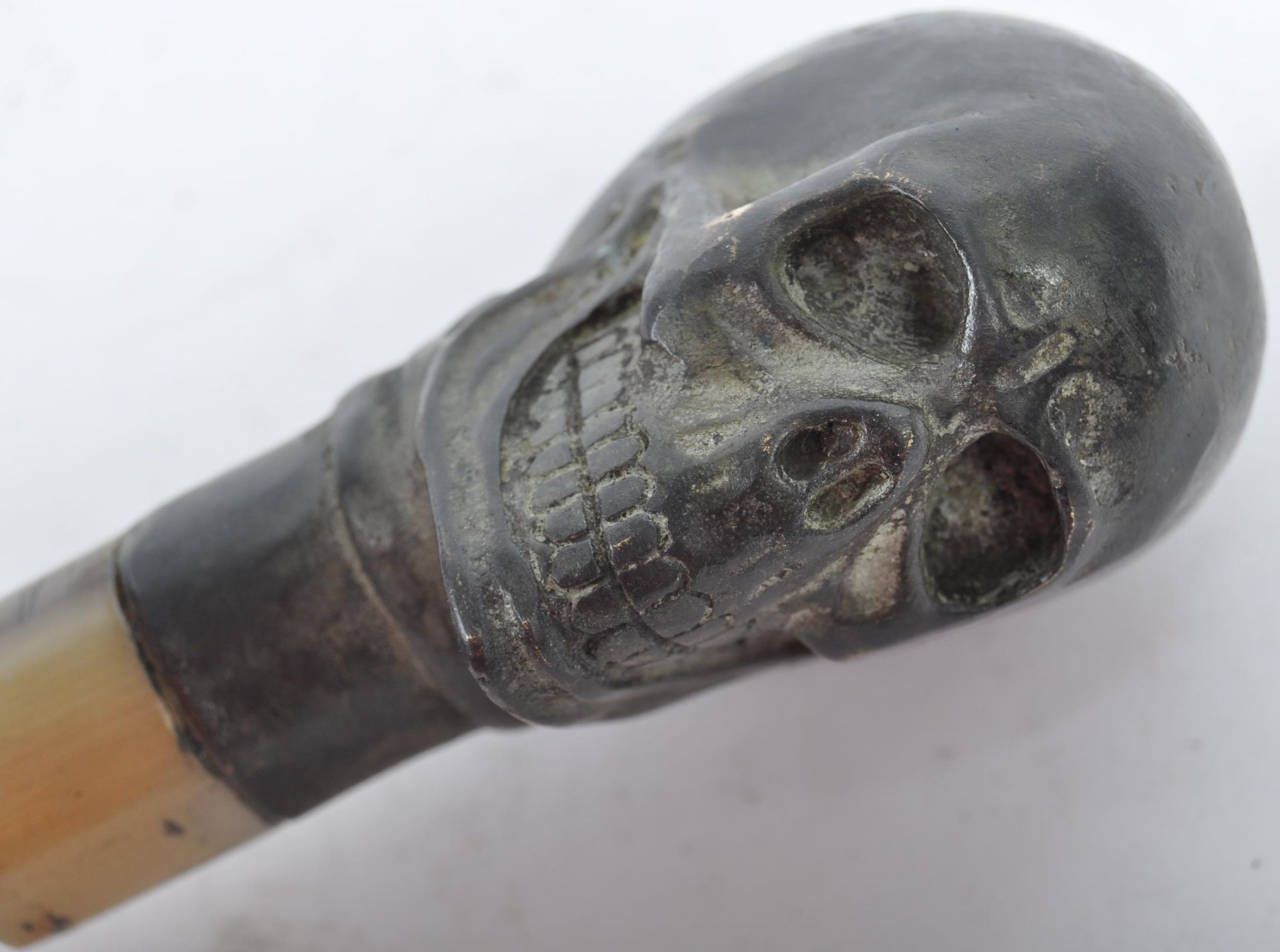 BELIEVED WWII THIRD REICH DEATH HEAD BRONZE SWORDSTICK - Image 3 of 6