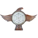 CARVED OAK RAF TYPE WALL BAROMETER IN THE FORM OF AN EAGLE