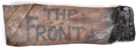 RARE WWI BRITISH ARMY ' STAY IN THE TRENCH ' PAINTED SIGN