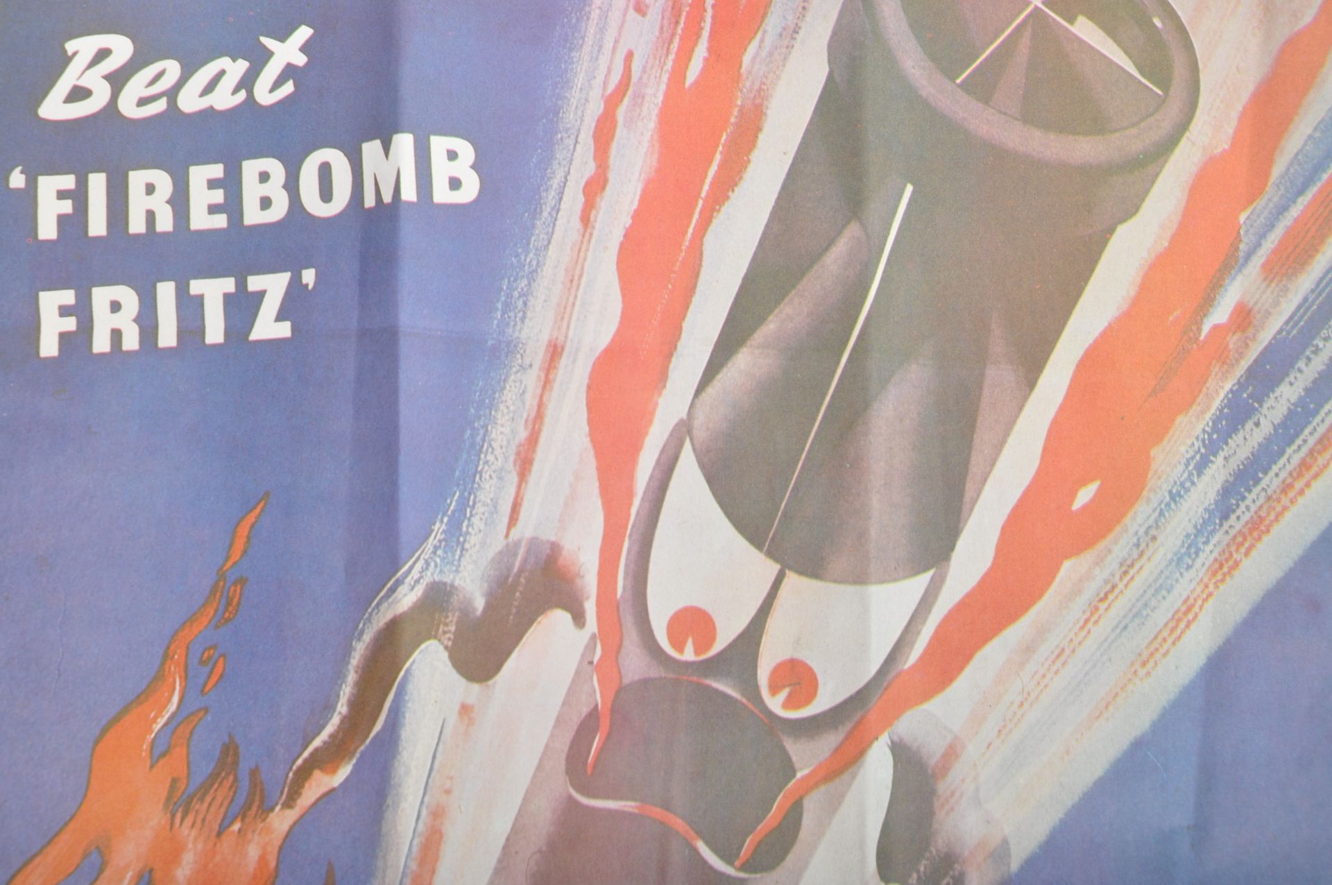 WWII SECOND WORLD WAR ' BRITAIN SHALL NOT BURN ' POSTER - Image 3 of 4