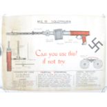 SCARCE ORIGINAL WWII WEAPONS TRAINING MG15 1943 POSTER