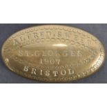 EARLY 20TH CENTURY BRASS TOBACCO TIN OF LOCAL INTEREST