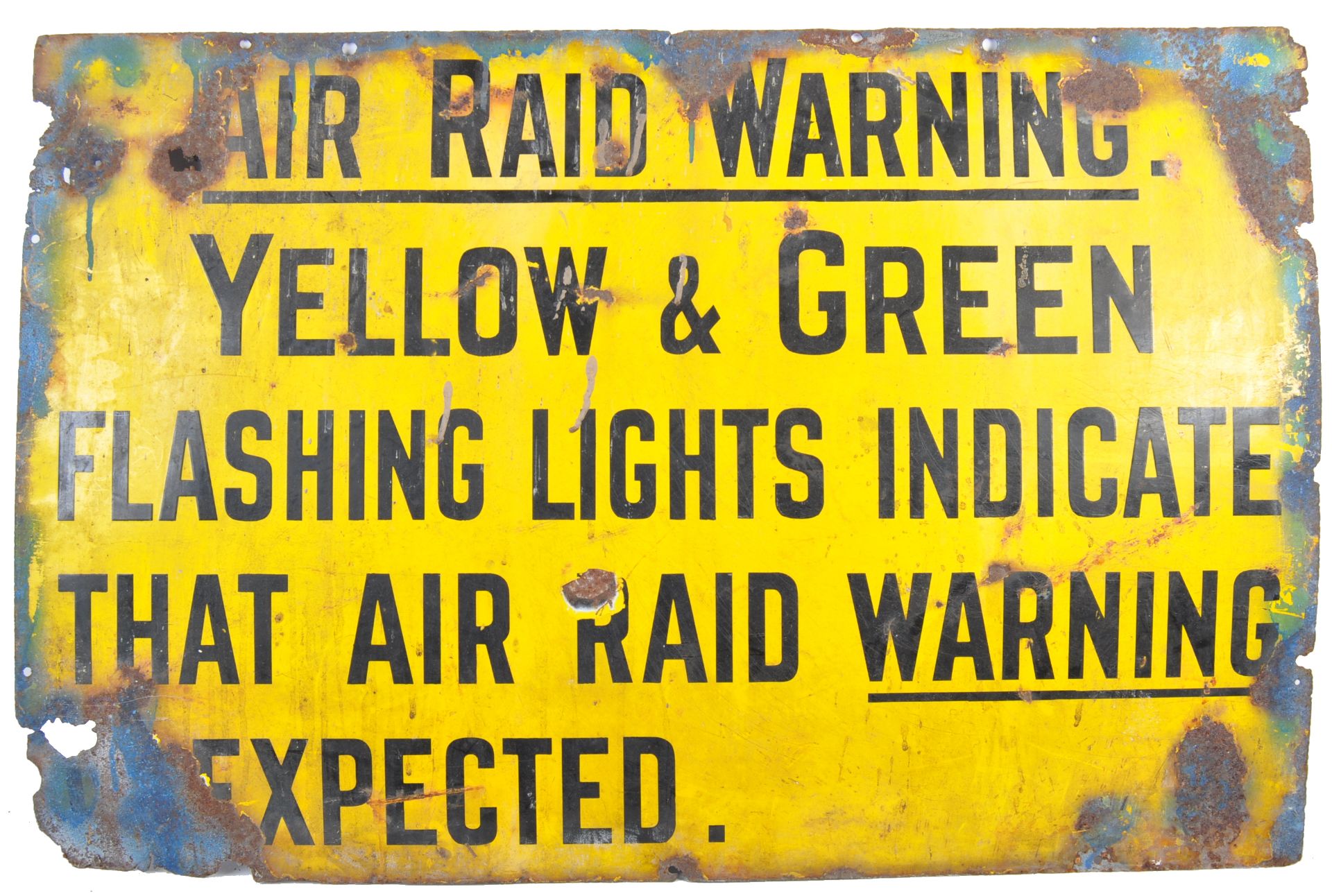 LOCAL INTEREST ARP AIR RAID WARNING ENAMEL SIGN